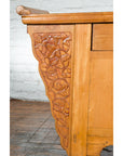Qing Dynasty 19th Century Natural Wood Sideboard with Large Carved Spandrels-13. Asian & Chinese Furniture, Art, Antiques, Vintage Home Décor for sale at FEA Home