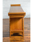 Qing Dynasty 19th Century Natural Wood Sideboard with Large Carved Spandrels-18. Asian & Chinese Furniture, Art, Antiques, Vintage Home Décor for sale at FEA Home
