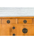 Qing Dynasty 19th Century Natural Wood Sideboard with Large Carved Spandrels-10. Asian & Chinese Furniture, Art, Antiques, Vintage Home Décor for sale at FEA Home
