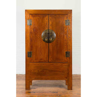 Chinese Qing Dynasty 19th Century Nicely Grained Cabinet with Medallion Lock