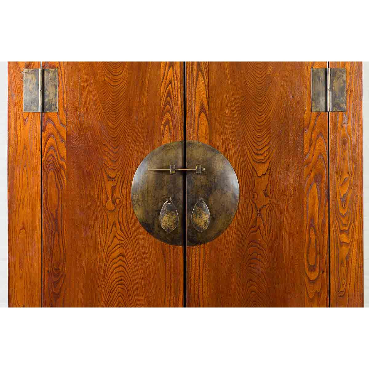 Chinese Qing Dynasty 19th Century Nicely Grained Cabinet with Medallion Lock-6. Asian &amp; Chinese Furniture, Art, Antiques, Vintage Home Décor for sale at FEA Home