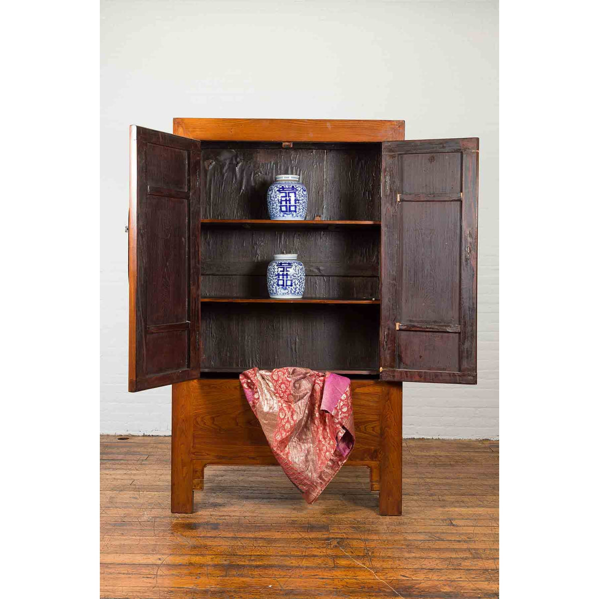 Chinese Qing Dynasty 19th Century Nicely Grained Cabinet with Medallion Lock-3. Asian &amp; Chinese Furniture, Art, Antiques, Vintage Home Décor for sale at FEA Home