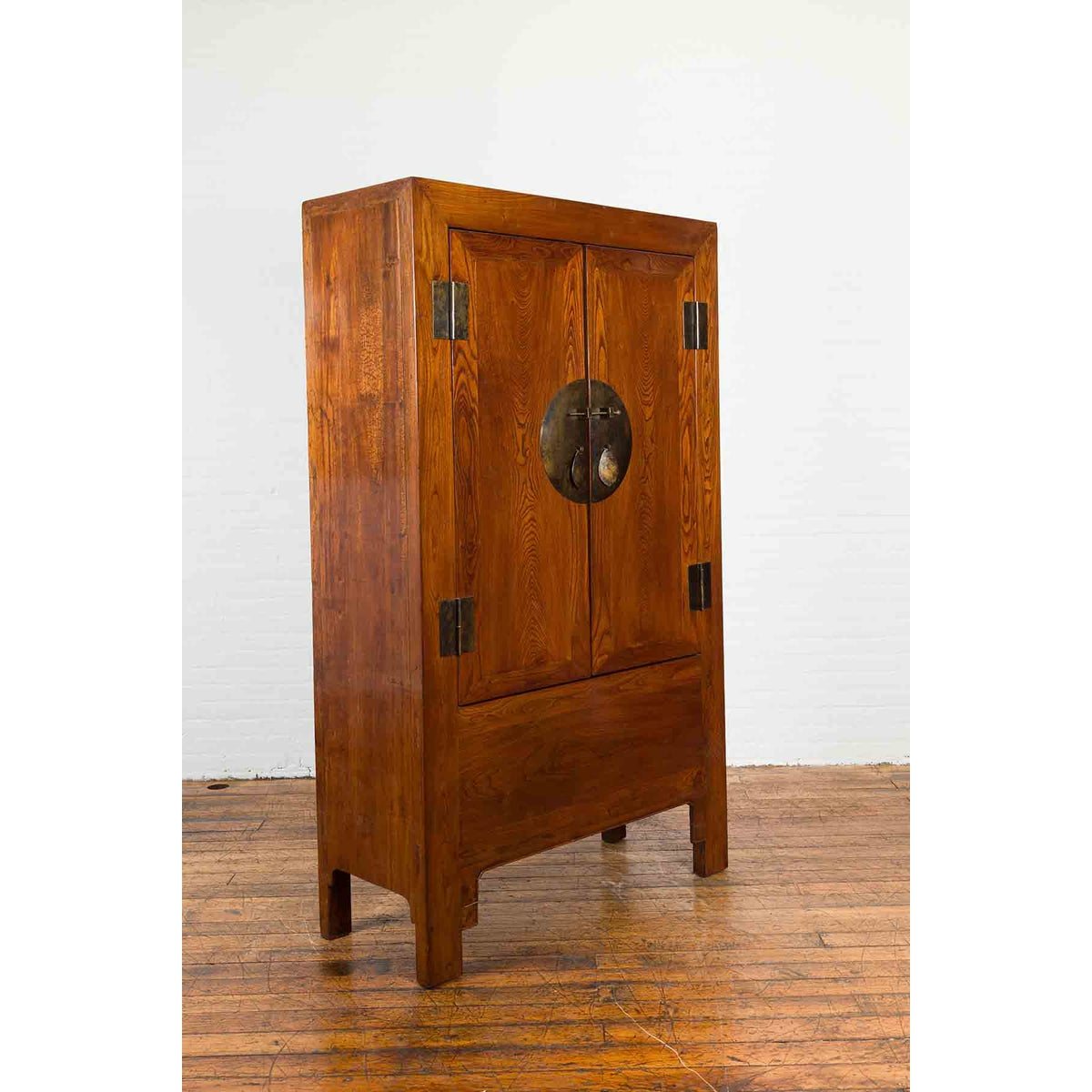 Chinese Qing Dynasty 19th Century Nicely Grained Cabinet with Medallion Lock-4. Asian &amp; Chinese Furniture, Art, Antiques, Vintage Home Décor for sale at FEA Home