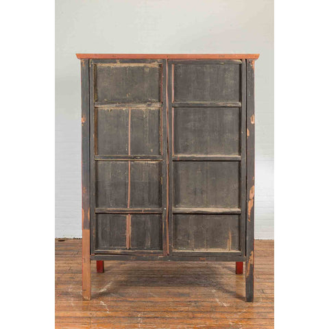 Chinese Qing Dynasty Ningbo Red Lacquered Cabinet with Butterfly Hardware-12. Asian & Chinese Furniture, Art, Antiques, Vintage Home Décor for sale at FEA Home