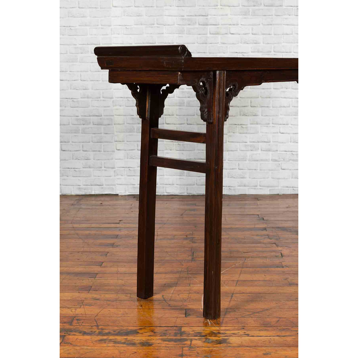 Chinese 19th Century Qing Dynasty Altar Console Table with Carved Spandrels-11. Asian &amp; Chinese Furniture, Art, Antiques, Vintage Home Décor for sale at FEA Home