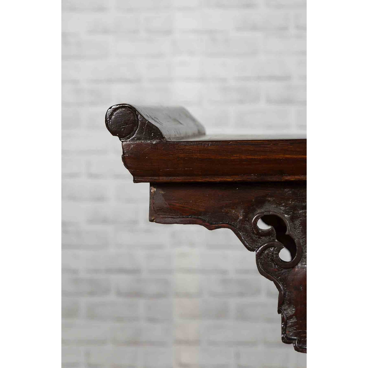 Chinese 19th Century Qing Dynasty Altar Console Table with Carved Spandrels-9. Asian &amp; Chinese Furniture, Art, Antiques, Vintage Home Décor for sale at FEA Home