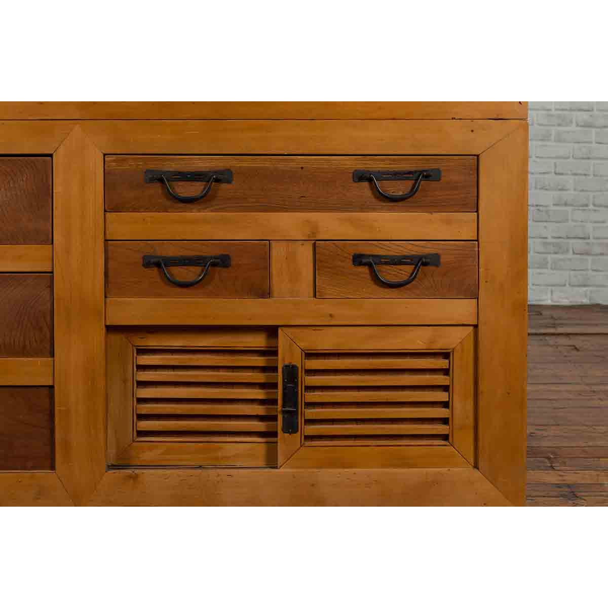 Large Japanese Meiji Period 19th Century Futon Tansu Cabinet with Iron Hardware-8. Asian &amp; Chinese Furniture, Art, Antiques, Vintage Home Décor for sale at FEA Home