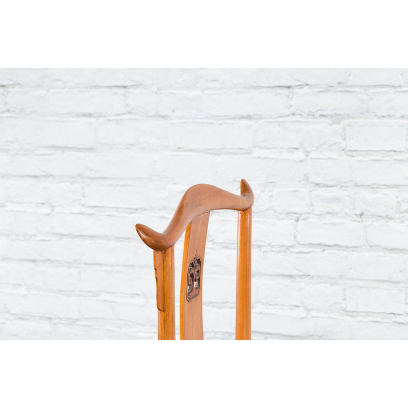 Chinese Qing Dynasty Lamp Hanger Chair with Carved Splat and Two Toned Finish-YN1975-13. Asian & Chinese Furniture, Art, Antiques, Vintage Home Décor for sale at FEA Home