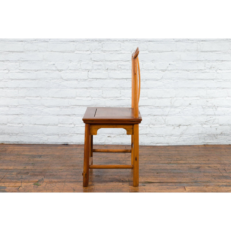 Chinese Qing Dynasty Lamp Hanger Chair with Carved Splat and Two Toned Finish - Antique Chinese and Vintage Asian Furniture for Sale at FEA Home