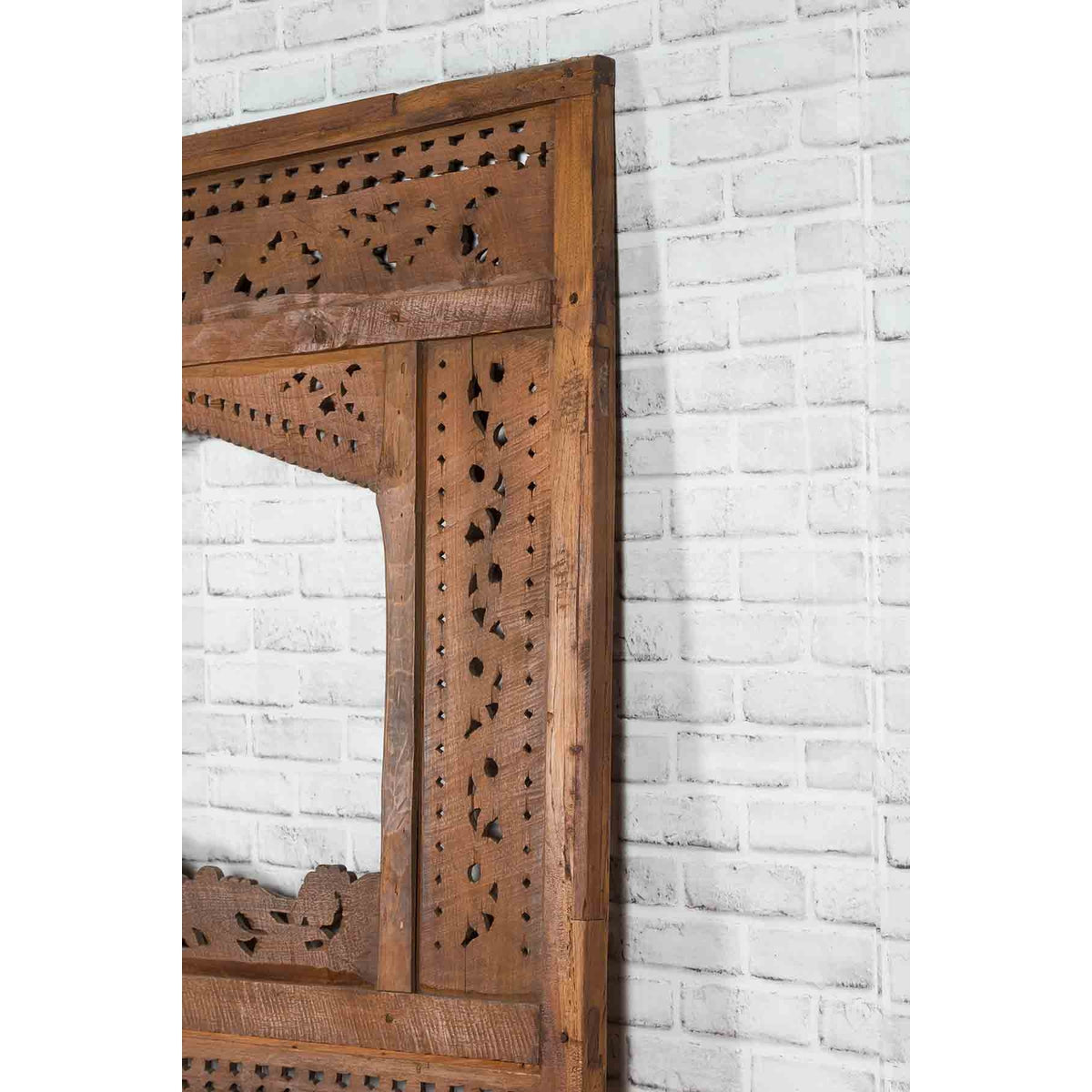 Javanese Architectural Panel with Carved Floral Motifs and Polychrome Accents-14. Asian &amp; Chinese Furniture, Art, Antiques, Vintage Home Décor for sale at FEA Home