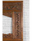 Javanese Architectural Panel with Carved Floral Motifs and Polychrome Accents-9. Asian & Chinese Furniture, Art, Antiques, Vintage Home Décor for sale at FEA Home