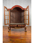 Dutch Colonial Early 20th Century Bonnet Top Gilded Cabinet with Glass Doors-12. Asian & Chinese Furniture, Art, Antiques, Vintage Home Décor for sale at FEA Home