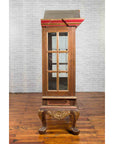 Dutch Colonial Early 20th Century Bonnet Top Gilded Cabinet with Glass Doors-14. Asian & Chinese Furniture, Art, Antiques, Vintage Home Décor for sale at FEA Home