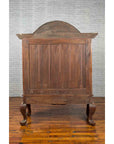 Dutch Colonial Early 20th Century Bonnet Top Gilded Cabinet with Glass Doors-17. Asian & Chinese Furniture, Art, Antiques, Vintage Home Décor for sale at FEA Home