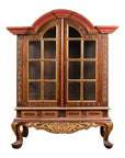 Dutch Colonial Early 20th Century Bonnet Top Gilded Cabinet with Glass Doors-1. Asian & Chinese Furniture, Art, Antiques, Vintage Home Décor for sale at FEA Home