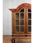 Dutch Colonial Early 20th Century Bonnet Top Gilded Cabinet with Glass Doors-6. Asian & Chinese Furniture, Art, Antiques, Vintage Home Décor for sale at FEA Home