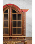 Dutch Colonial Early 20th Century Bonnet Top Gilded Cabinet with Glass Doors-7. Asian & Chinese Furniture, Art, Antiques, Vintage Home Décor for sale at FEA Home