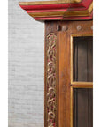 Dutch Colonial Early 20th Century Bonnet Top Gilded Cabinet with Glass Doors-9. Asian & Chinese Furniture, Art, Antiques, Vintage Home Décor for sale at FEA Home