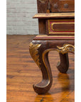 Dutch Colonial Early 20th Century Bonnet Top Gilded Cabinet with Glass Doors-11. Asian & Chinese Furniture, Art, Antiques, Vintage Home Décor for sale at FEA Home