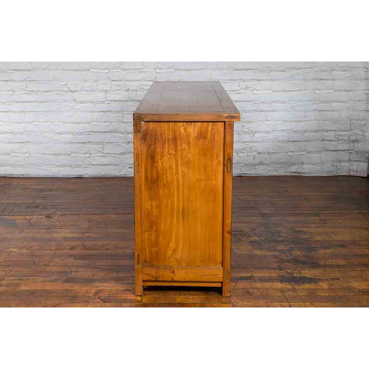 Qing Dynasty Elm Sideboard with Four Drawers over Four Doors and Natural Patina-17. Asian &amp; Chinese Furniture, Art, Antiques, Vintage Home Décor for sale at FEA Home