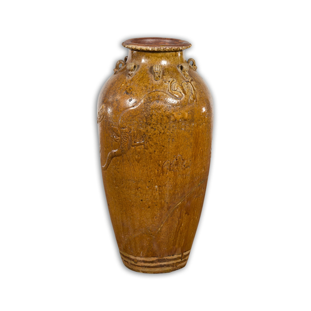 Tall Antique Qing Dynasty Period Martaban Jar from China, 18th-19th Century-1. Asian & Chinese Furniture, Art, Antiques, Vintage Home Décor for sale at FEA Home
