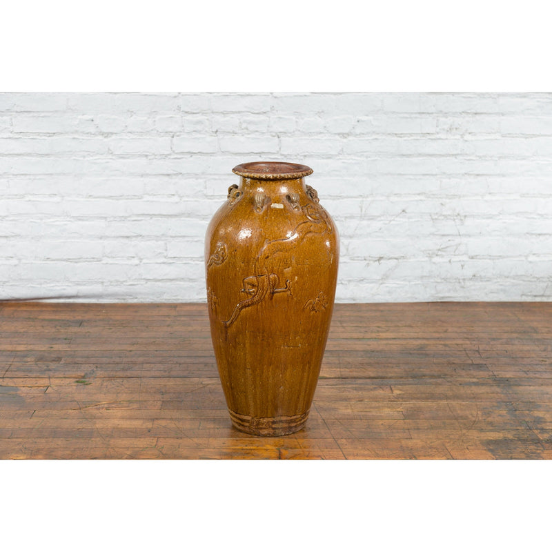 Tall Antique Qing Dynasty Period Martaban Jar from China, 18th-19th Century-YN2309-14. Asian & Chinese Furniture, Art, Antiques, Vintage Home Décor for sale at FEA Home