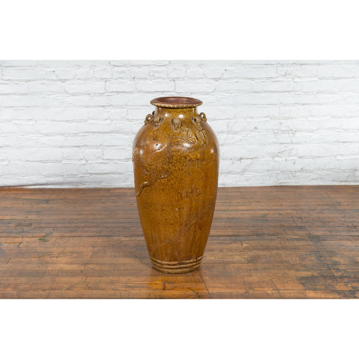 Tall Antique Qing Dynasty Period Martaban Jar from China, 18th-19th Century-2. Asian & Chinese Furniture, Art, Antiques, Vintage Home Décor for sale at FEA Home