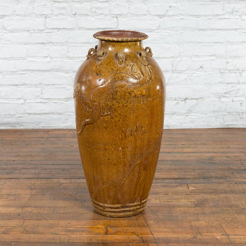 Tall Antique Qing Dynasty Period Martaban Jar from China, 18th-19th Century-YN2309-5. Asian & Chinese Furniture, Art, Antiques, Vintage Home Décor for sale at FEA Home
