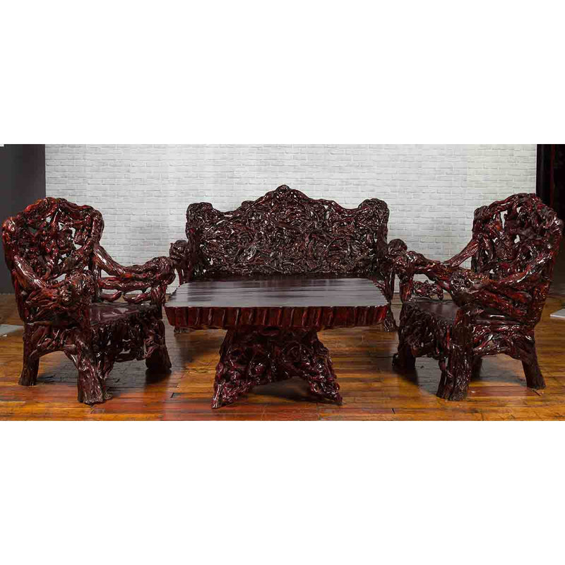 Chinese Handcrafted Dark Azalea Root Armchairs from China-YN2313 & YN2314-19. Asian & Chinese Furniture, Art, Antiques, Vintage Home Décor for sale at FEA Home