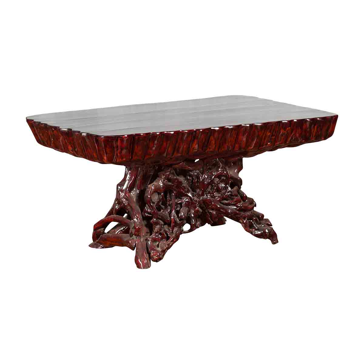 Chinese Late 20th Century Hand Carved Lacquered Azalea Wood Root Coffee Table-1. Asian & Chinese Furniture, Art, Antiques, Vintage Home Décor for sale at FEA Home