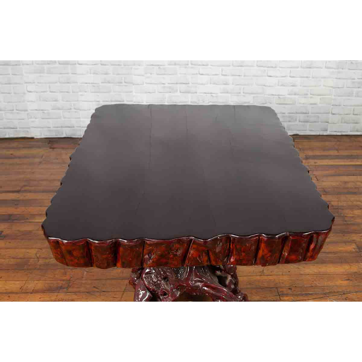 Chinese Late 20th Century Hand Carved Lacquered Azalea Wood Root Coffee Table-9. Asian &amp; Chinese Furniture, Art, Antiques, Vintage Home Décor for sale at FEA Home