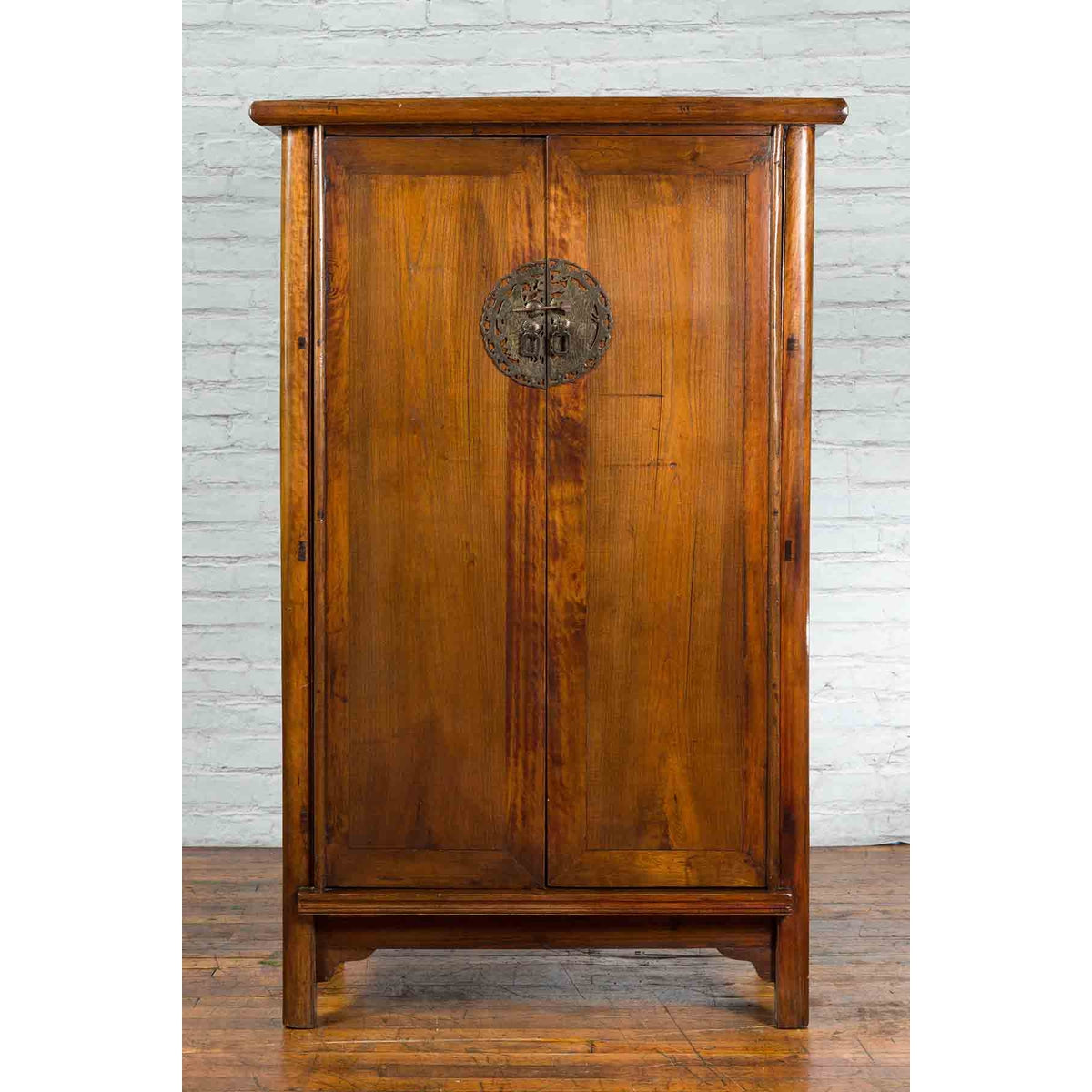 19th Century Chinese Qing Dynasty Period Wooden Cabinet with Bronze Medallion-2. Asian & Chinese Furniture, Art, Antiques, Vintage Home Décor for sale at FEA Home