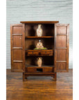 19th Century Chinese Qing Dynasty Period Wooden Cabinet with Bronze Medallion-4. Asian & Chinese Furniture, Art, Antiques, Vintage Home Décor for sale at FEA Home