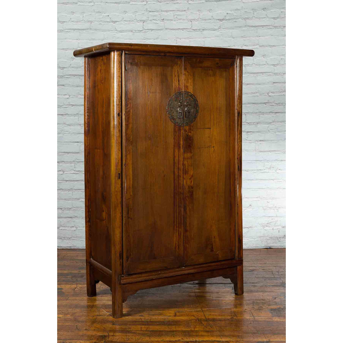 19th Century Chinese Qing Dynasty Period Wooden Cabinet with Bronze Medallion-3. Asian &amp; Chinese Furniture, Art, Antiques, Vintage Home Décor for sale at FEA Home