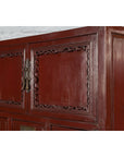 Mid-19th Century Chinese Qing Red Lacquer Cabinet with Multiple Carved Doors-12. Asian & Chinese Furniture, Art, Antiques, Vintage Home Décor for sale at FEA Home