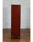Mid-19th Century Chinese Qing Red Lacquer Cabinet with Multiple Carved Doors-9. Asian & Chinese Furniture, Art, Antiques, Vintage Home Décor for sale at FEA Home