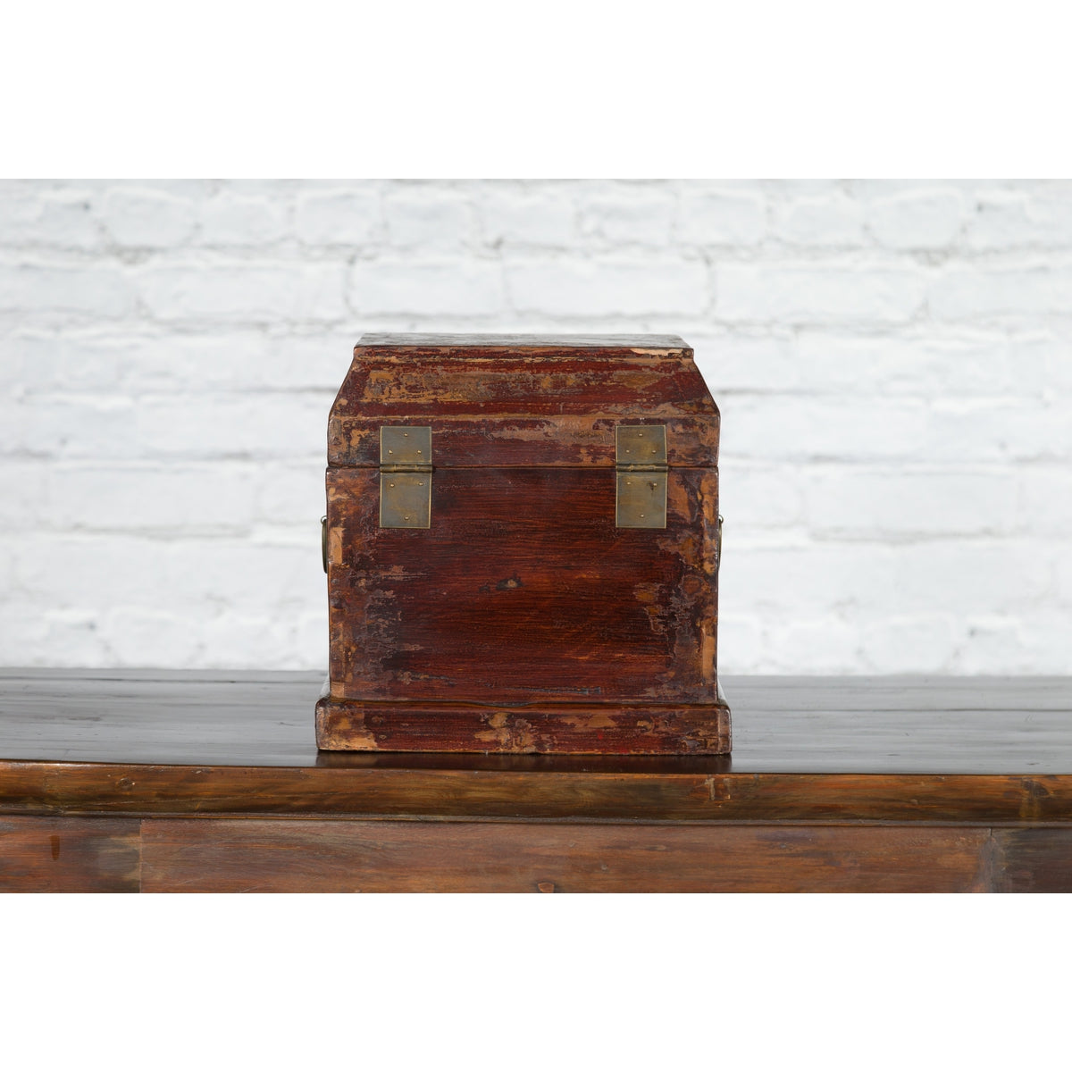 Chinese Early 20th Century Document Box with Scalloped Décor and Removable Panel-12. Asian &amp; Chinese Furniture, Art, Antiques, Vintage Home Décor for sale at FEA Home