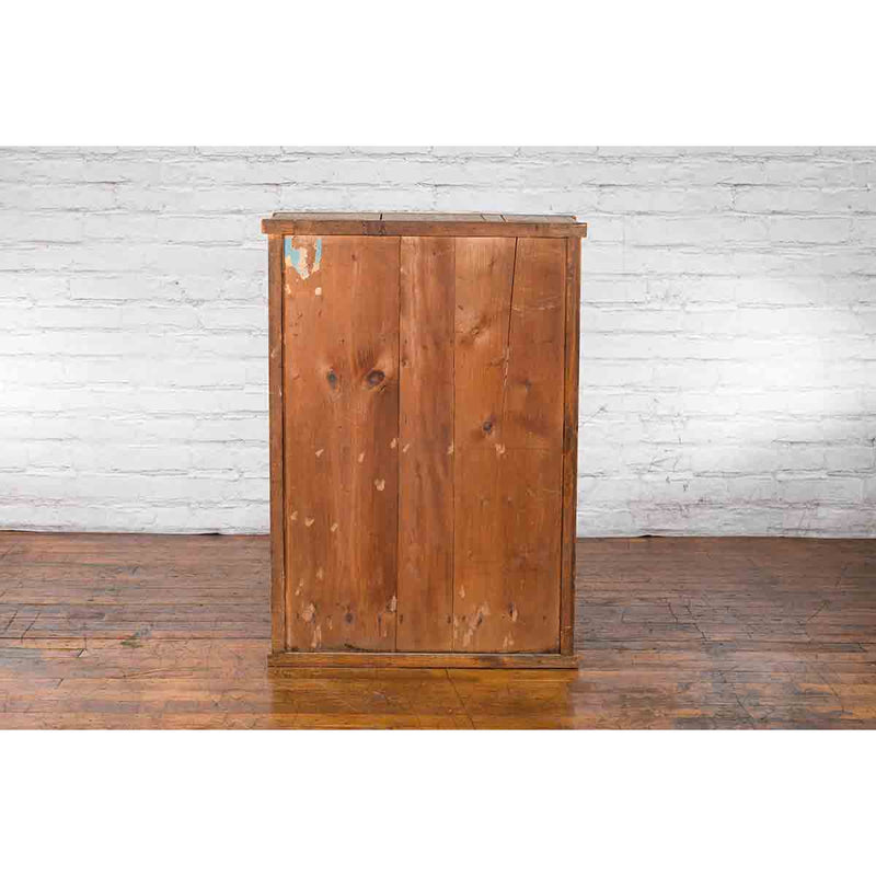 Japanese Early 20th Century Taishō Kiri Wood Kitchen Cabinet with Sliding Doors