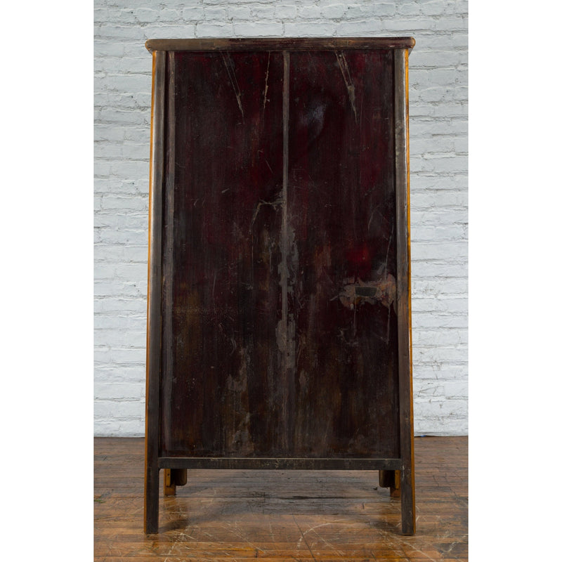 Chinese Qing Dynasty 19th Century Elmwood Noodle Cabinet with Hidden Drawers - Antique Chinese and Vintage Asian Furniture for Sale at FEA Home