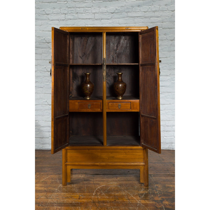 Chinese Qing Dynasty 19th Century Elmwood Noodle Cabinet with Hidden Drawers-4. Asian & Chinese Furniture, Art, Antiques, Vintage Home Décor for sale at FEA Home