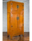 Chinese Qing Dynasty Period Wooden Compound Cabinet with Doors and Carved Apron-10. Asian & Chinese Furniture, Art, Antiques, Vintage Home Décor for sale at FEA Home