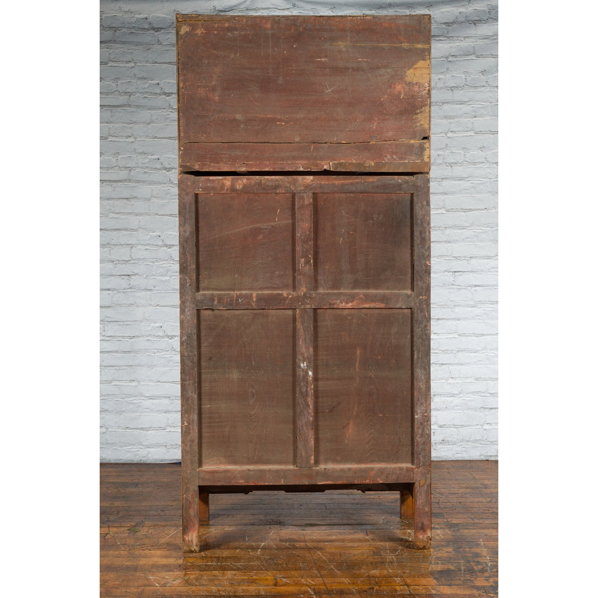 Chinese Qing Dynasty Period Wooden Compound Cabinet with Doors and Carved Apron-12. Asian &amp; Chinese Furniture, Art, Antiques, Vintage Home Décor for sale at FEA Home