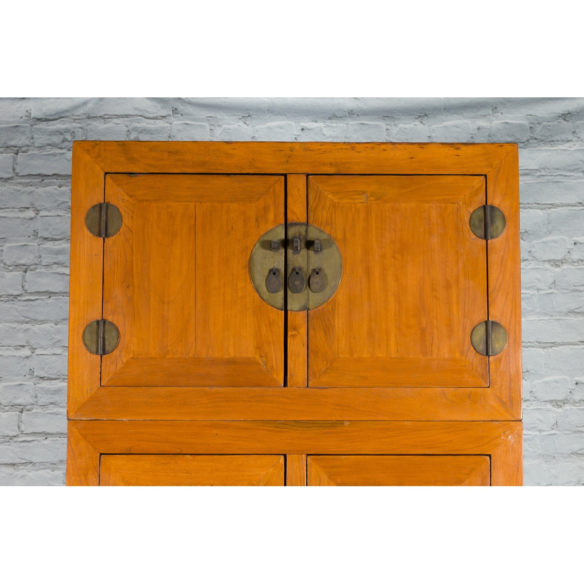 Chinese Qing Dynasty Period Wooden Compound Cabinet with Doors and Carved Apron-6. Asian &amp; Chinese Furniture, Art, Antiques, Vintage Home Décor for sale at FEA Home