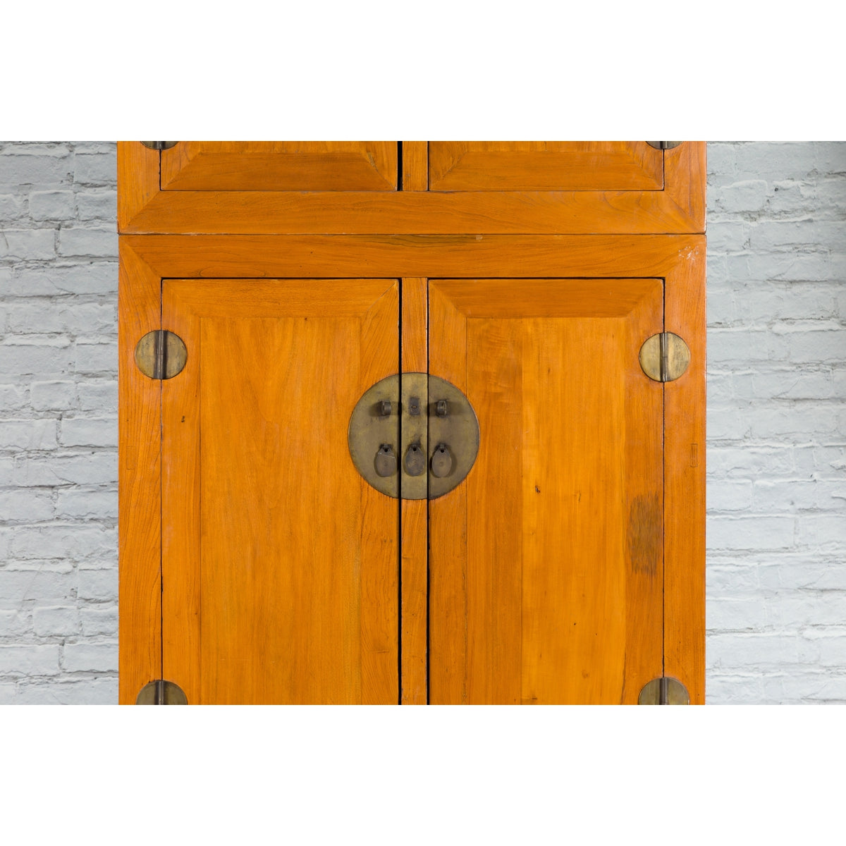 Chinese Qing Dynasty Period Wooden Compound Cabinet with Doors and Carved Apron-7. Asian &amp; Chinese Furniture, Art, Antiques, Vintage Home Décor for sale at FEA Home