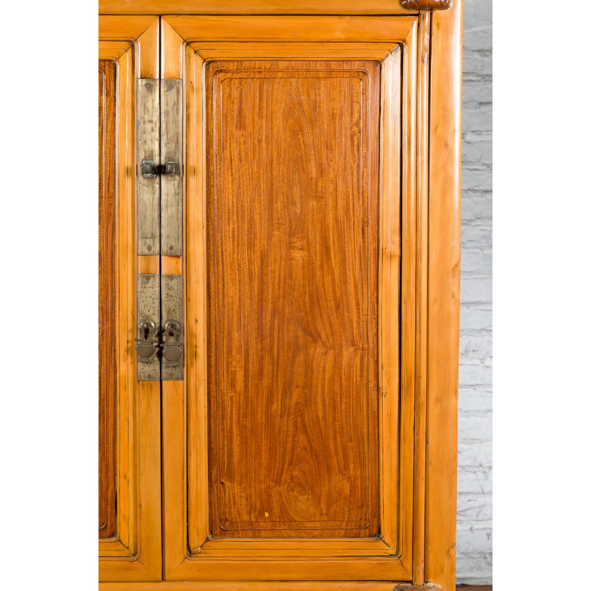 Chinese Qing Dynasty Ningbo Cypress and Rosewood Cabinet with Brass Hardware-10. Asian &amp; Chinese Furniture, Art, Antiques, Vintage Home Décor for sale at FEA Home