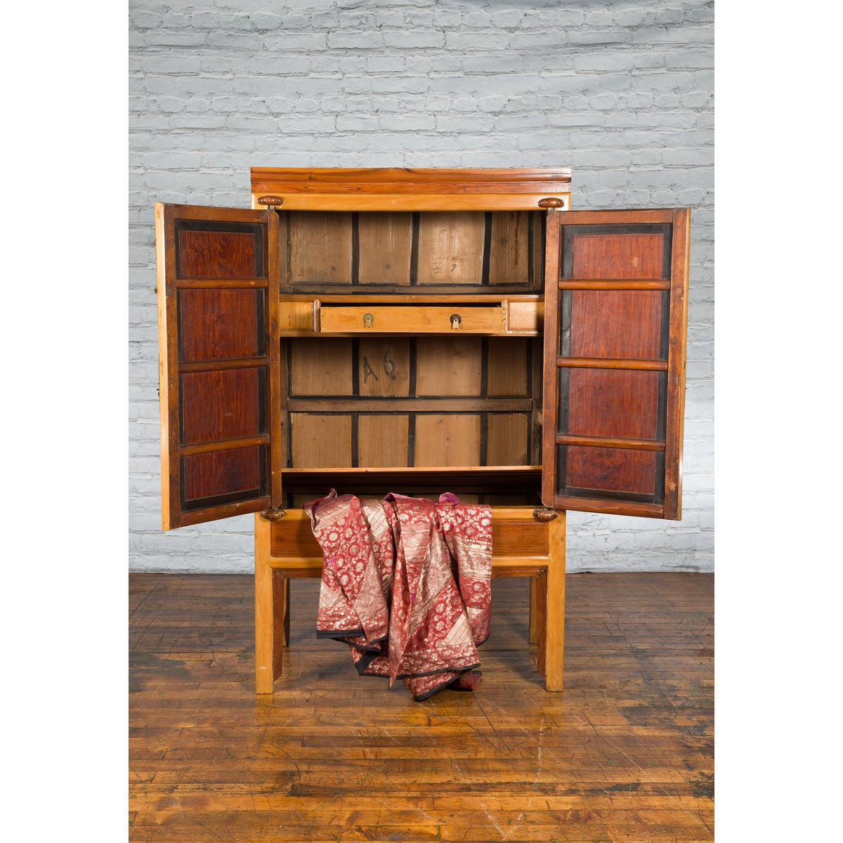 Chinese Qing Dynasty Ningbo Cypress and Rosewood Cabinet with Brass Hardware-13. Asian &amp; Chinese Furniture, Art, Antiques, Vintage Home Décor for sale at FEA Home