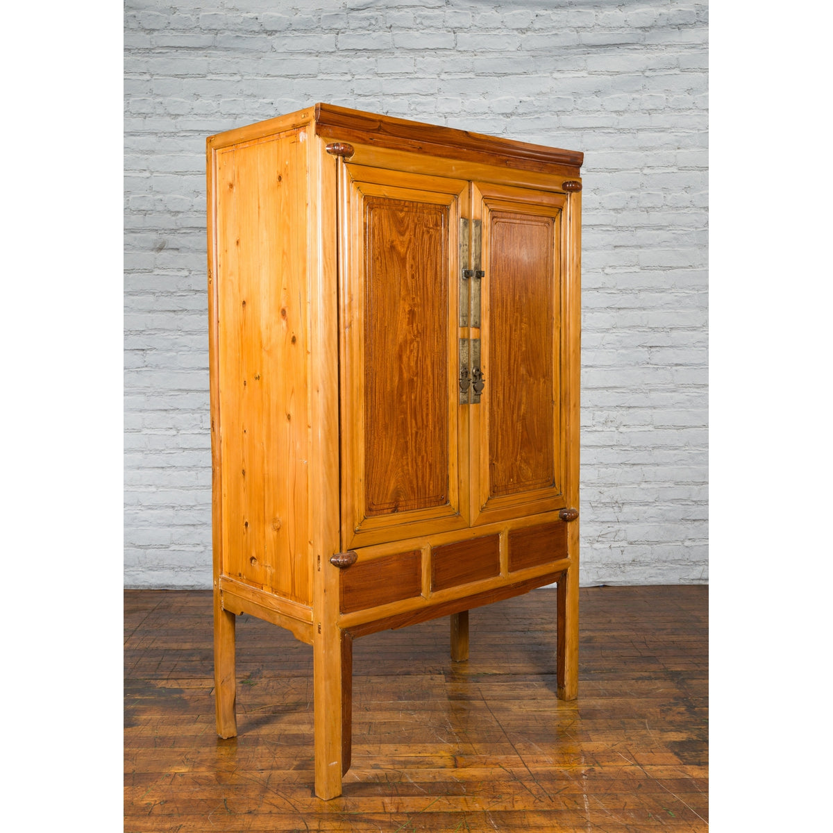 Chinese Qing Dynasty Ningbo Cypress and Rosewood Cabinet with Brass Hardware-14. Asian &amp; Chinese Furniture, Art, Antiques, Vintage Home Décor for sale at FEA Home