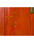 Chinese Red Lacquer Qing Dynasty Cabinet with Faint Hand-Painted Palace Scenes-10. Asian & Chinese Furniture, Art, Antiques, Vintage Home Décor for sale at FEA Home