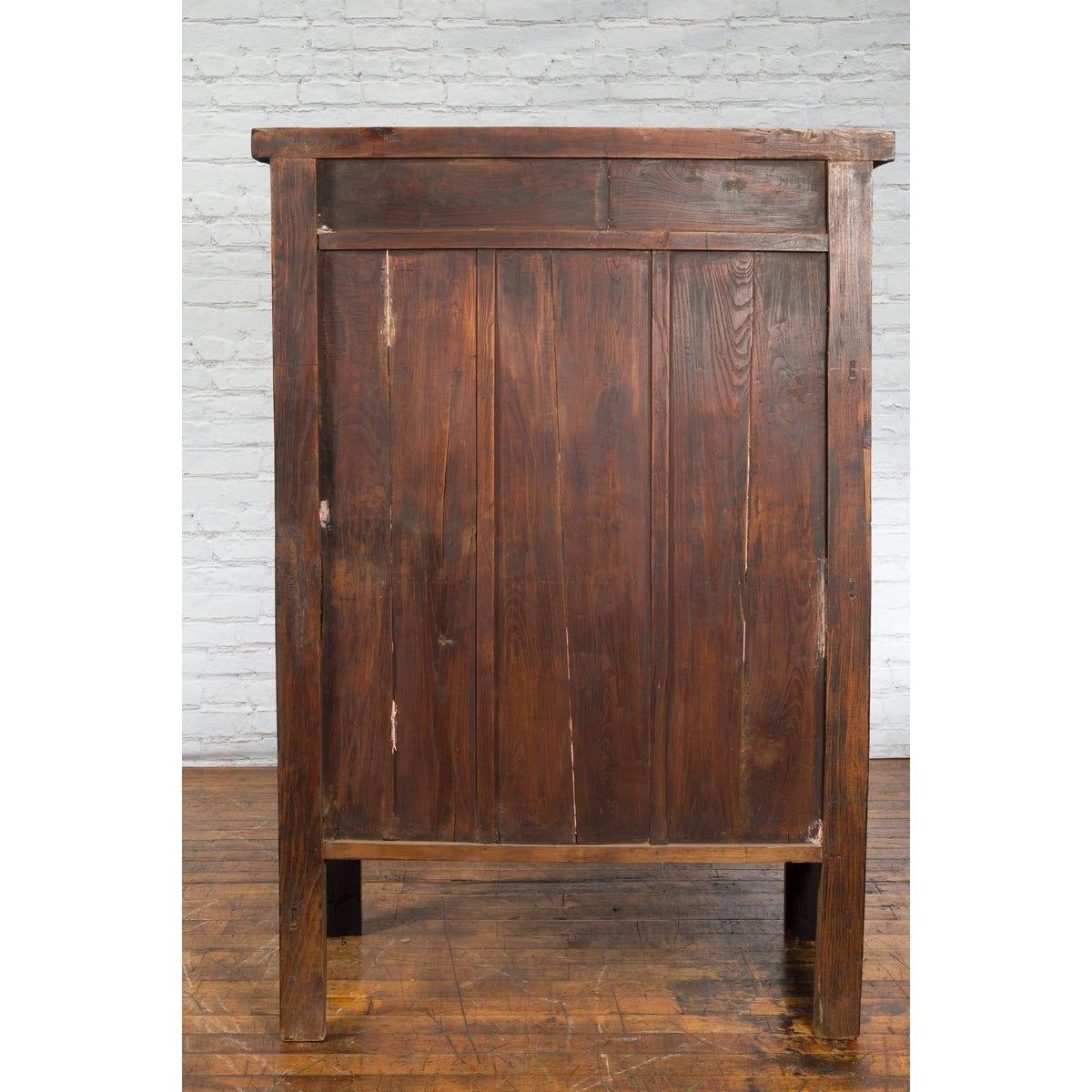 Chinese Red Lacquer Qing Dynasty Cabinet with Faint Hand-Painted Palace Scenes-13. Asian &amp; Chinese Furniture, Art, Antiques, Vintage Home Décor for sale at FEA Home