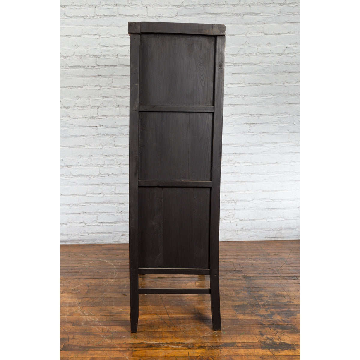 Chinese Red Lacquer Qing Dynasty Cabinet with Faint Hand-Painted Palace Scenes-14. Asian &amp; Chinese Furniture, Art, Antiques, Vintage Home Décor for sale at FEA Home